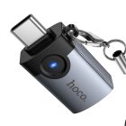 Перехідник HOCO UA36B C male to USB female OTG transparent adapter Black