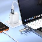 Перехідник HOCO UA36B C male to USB female OTG transparent adapter Black