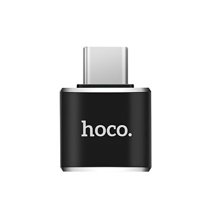 Перехідник HOCO UA36B C male to USB female OTG transparent adapter Black