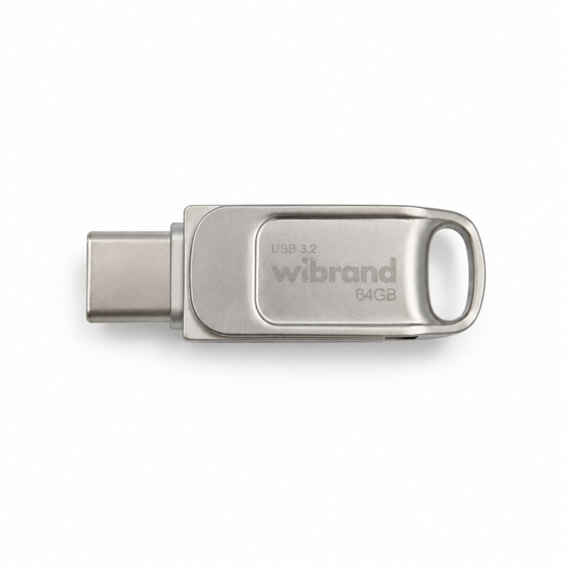 Флеш-накопичувач Wibrand USB 3.2 Gen1 Bee 64GB USB Type-A/USB Type-C Silver