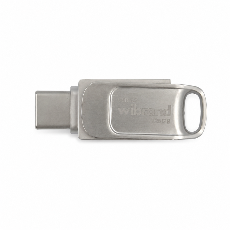 Флеш-накопичувач Wibrand USB 3.2 Gen1 Bee 128GB USB Type-A/USB Type-C Silver