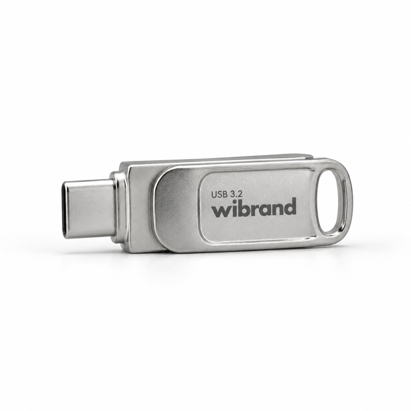 Флеш-накопичувач Wibrand USB 3.2 Gen1 Bee 128GB USB Type-A/USB Type-C Silver