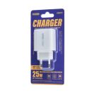 Мережевий зарядний пристрій REMAX Kiddy Series 25W 1C Fast Charger RP-U137 White