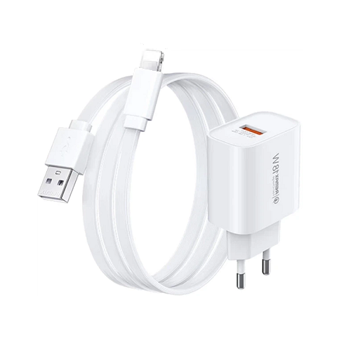 Мережевий зарядний пристрій з кабелем REMAX Kiddy 18W Charger+ Cable Set  RP-U119 EU-A-L
