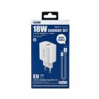 Мережевий зарядний пристрій з кабелем REMAX Kiddy 18W Charger+ Cable Set  RP-U119 EU-A-L