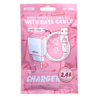 Мережевий зарядний пристрій з кабелем REMAX Kiddy Series 2.4A RP-Charger Set with Cable U95 IPH