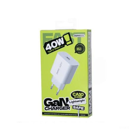 Мережевий зарядний пристрій REMAX Huiying GaN Fast Charging Charger  CA10(C40W) EU-white
