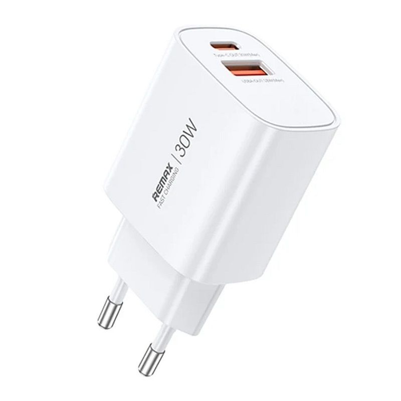 Мережевий зарядний пристрій REMAX GaN Fast Charging Charger  A+C U187-AC30W EU