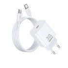 Мережевий зарядний пристрій з кабелем REMAX Figen Series 30W All-compatible GaN Charger+ RC-CO21 Data Cable Set  RP-U71 EU-White