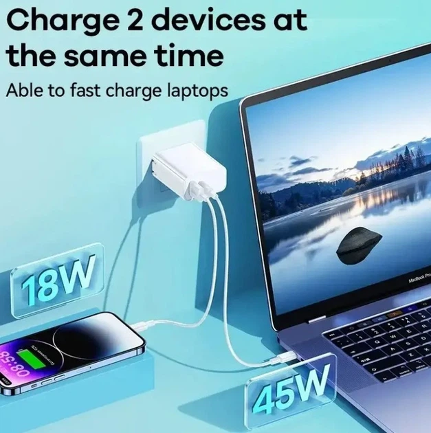 Мережевий зарядний пристрій REMAX Kiddy Series 65W A+C Fast Charger RP-U125 EU-White