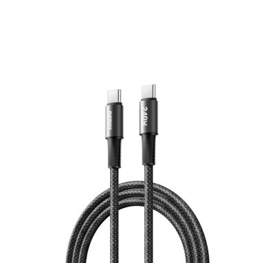Кабель REMAX WindSpeed Series Fast charging aluminum alloy braided data cable CB25 (C-C)  240W - Black 1.2M