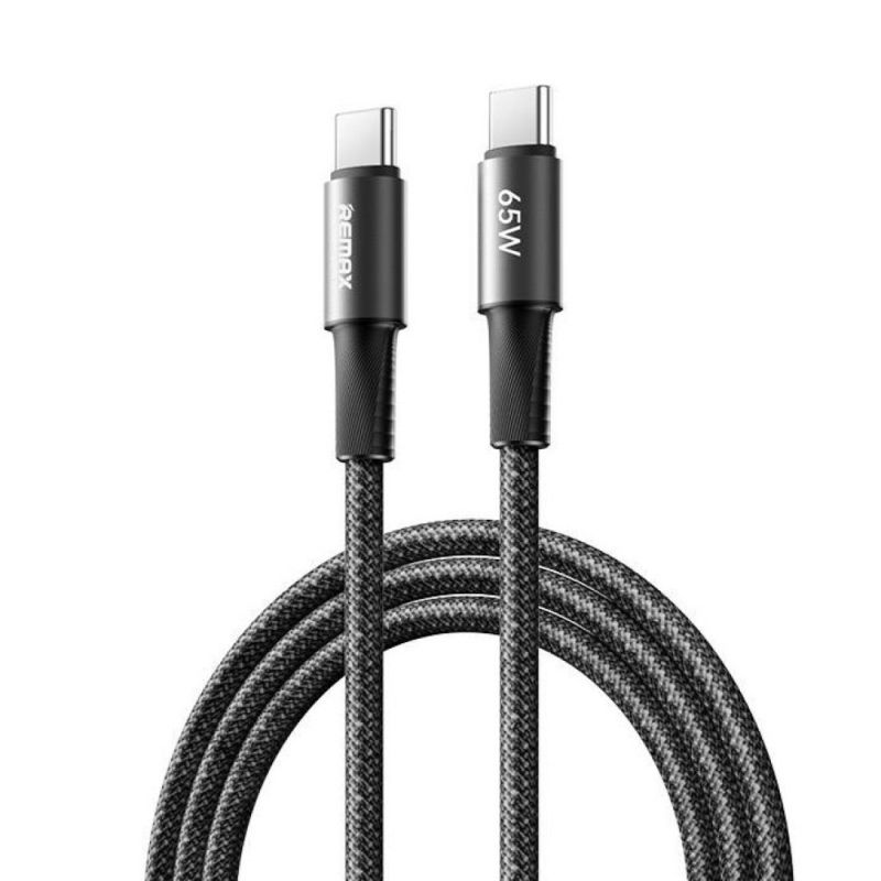 Кабель REMAX WindSpeed Series Fast charging aluminum alloy braided data cable 1.2M  CB25/CB23 (C-C) 65W -  Black