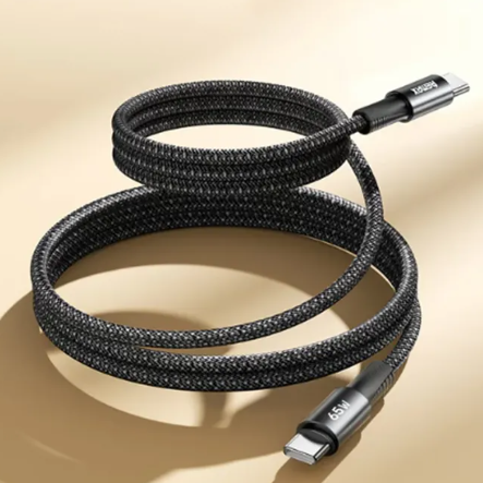 Кабель REMAX WindSpeed Series Fast charging aluminum alloy braided data cable 1.2M  CB25/CB23 (C-C) 65W -  Black