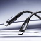 Кабель REMAX WindSpeed Series Fast charging aluminum alloy braided data cable 1.2M  CB25/CB23 (C-C) 65W -  Black