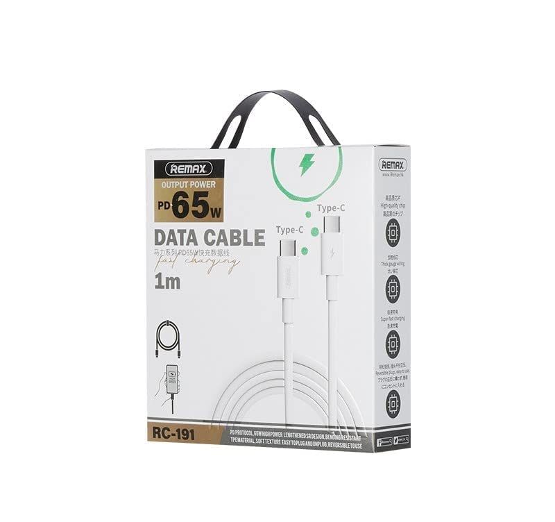 Кабель REMAX  Marlik Series PD 65W Fast Charging Cable RC-191 C-C  Type C-Type C-White