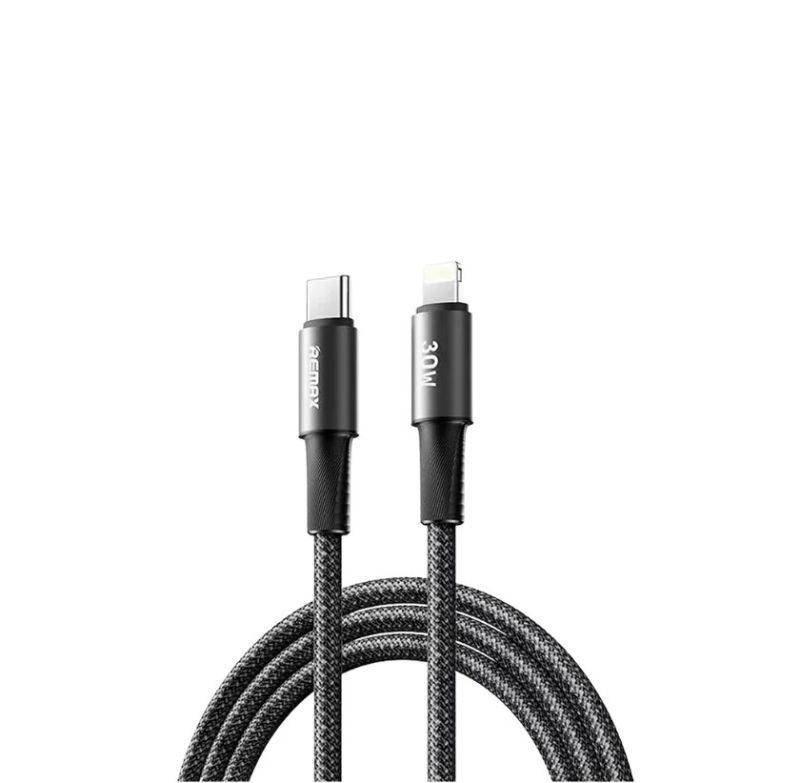 Кабель REMAX WindSpeed Series Fast charging aluminum alloy braided data cable CB25 (C-L)  30W - Black 1.2M