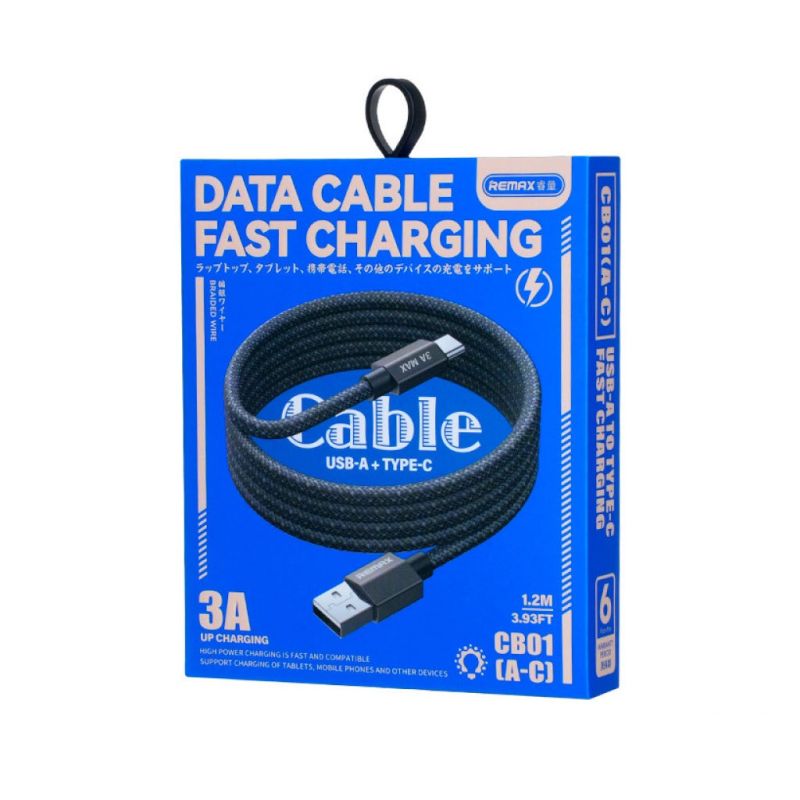 Кабель REMAX Phantom  aluminum alloy light fast charging braided data cable 1.2M CB01(A-C)
