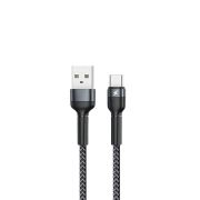 Кабель REMAX Jany Series Aluminum Alloy Braided 2.4A data cable RC-124m/i/a Type-C-Black