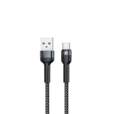 Кабель REMAX Jany Series Aluminum Alloy Braided 2.4A data cable RC-124m/i/a Type-C-Black