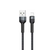 Кабель REMAX Jany Series Aluminum Alloy Braided 2.4A data cable RC-124m/i/a Lightning-Black