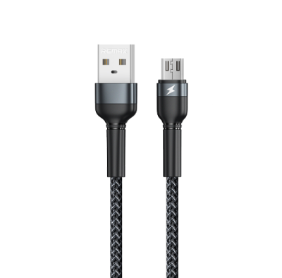Кабель REMAX Jany Series Aluminum Alloy Braided 2.4A data cable RC-124m/i/a Micro-Black