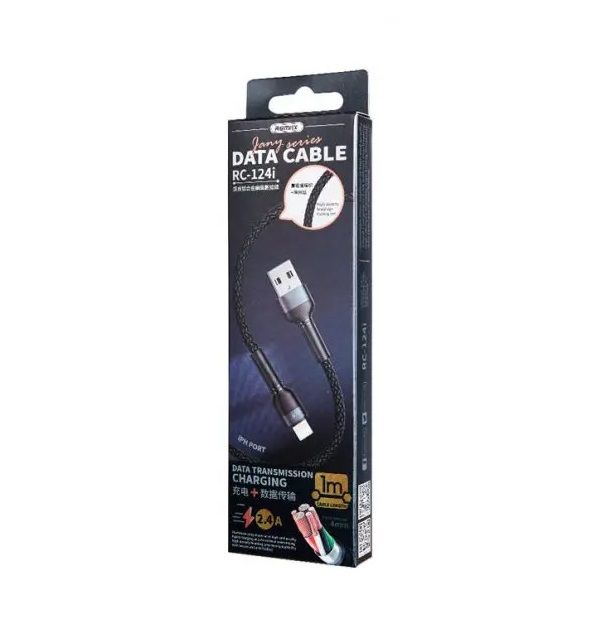 Кабель REMAX Jany Series Aluminum Alloy Braided 2.4A data cable RC-124m/i/a Micro-Black