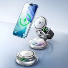 Бездротовий зарядний пристрій REMAX 20.5W Upgrade free metal foldable rotatable magnetic 3 in 1 wireless charger CW05 Sliver