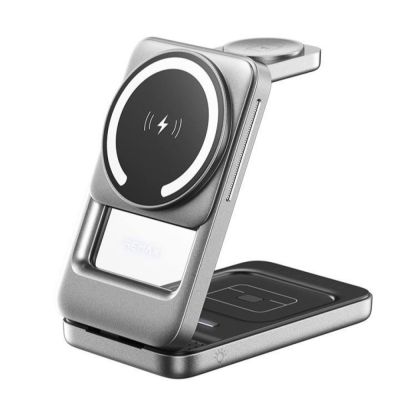 Бездротовий зарядний пристрій REMAX 22.5W 3 in 1 upgrade free with built-in night light foldable magnetic wireless charger CW10 Black