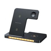 Бездротовий зарядний пристрій REMAX Minxl Pro Series 22W 3-in-1 Foldable Wireless Charger with Light RP-W70  Black