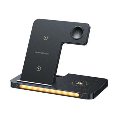 Бездротовий зарядний пристрій REMAX Minxl Pro Series 22W 3-in-1 Foldable Wireless Charger with Light RP-W70  Black