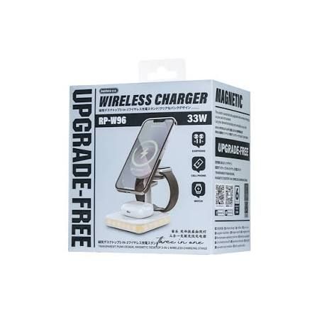 Бездротовий зарядний пристрій REMAX 33W Multifunctional 3-in-1 Wireless Charger with Light RP-W96 White