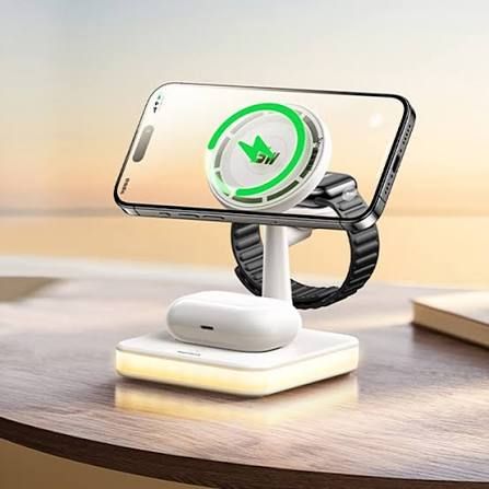 Бездротовий зарядний пристрій REMAX 33W Multifunctional 3-in-1 Wireless Charger with Light RP-W96 White