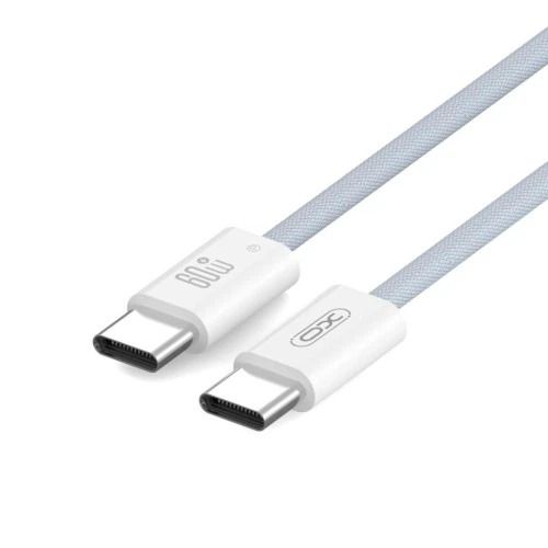 Кабель XO PD Type-C to Type-C NB-Q273 Woven 60W/1m White