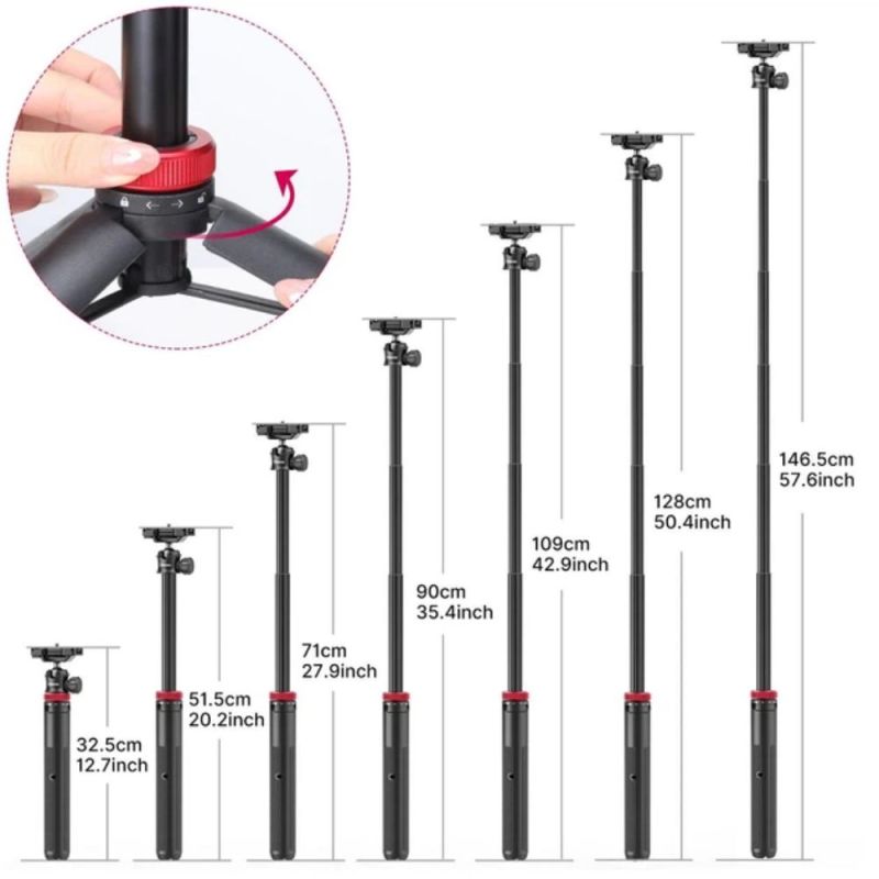 Селфі-трипод ULANZI Ulanzi MT-44 Extendable Selfie Stick Tripod(Black)