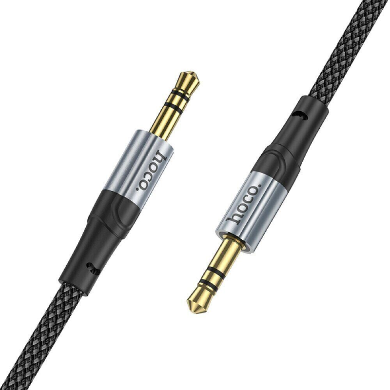 Аудiокабель HOCO UPA26 3.5mm male to 3.5mm male, nylon braid, 1m, Black