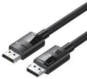 Кабель UGREEN DP114 DP Male to Male DP1.4 8K Round Cable ABS Shell Braid 1.5m (Black) (UGR-80391)