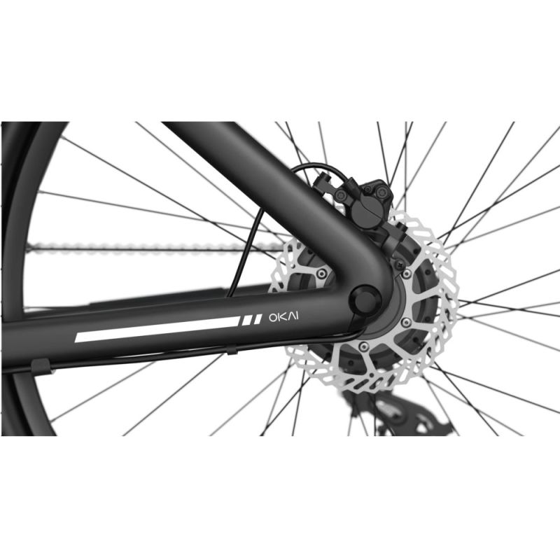 Електровелосипед OKAI EB60 Black 28', 350(550)W, 9,6Ah, 61.2km, 25km\h, NFC, App, 23kg