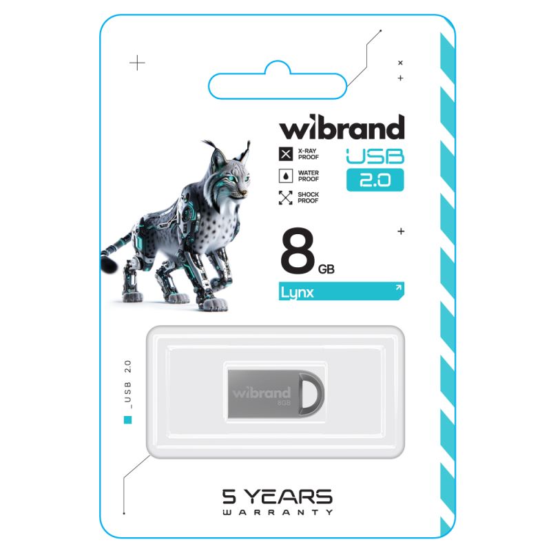 Флеш-накопичувач Wibrand USB 2.0 Lynx 8Gb Silver