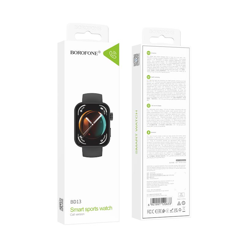 Смарт-годинник BOROFONE BD13 42mm. 230 mAh. Smart sports watch (call version) Black