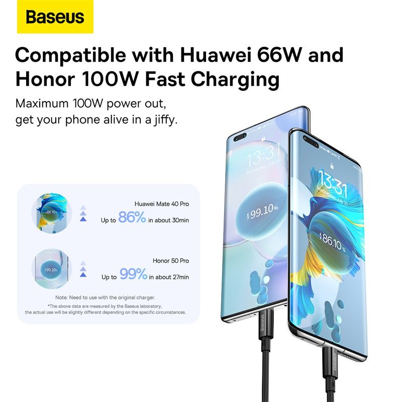 Кабель Baseus Superior Series Fast Charging Data Cable USB to Type-C 100W 1.5m Cluster Black
