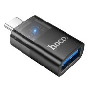 Перехідник HOCO UA36B C male to USB female OTG transparent adapter Black
