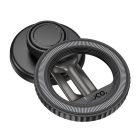 Автотримач для телефона HOCO H77 View folding magnetic ring car holder (center console) Black Metal Gray