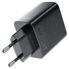 Мережевий зарядний пристрій з кабелем ACEFAST A110 PD30W GaN charger (USB-C+USB-C) with retractable cable (EU) Black