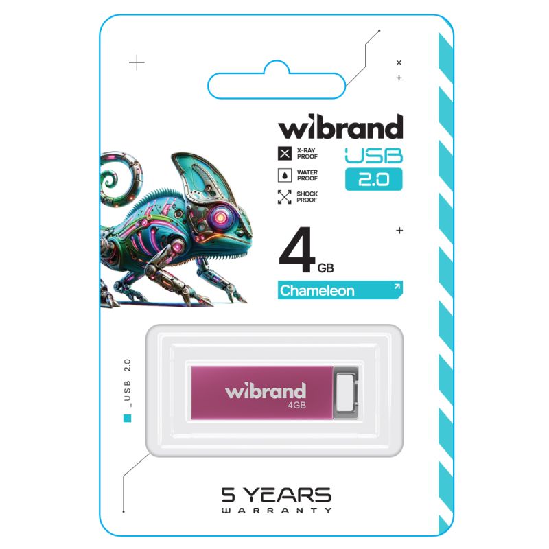 Флеш-накопичувач Wibrand USB 2.0 Chameleon 4Gb Pink
