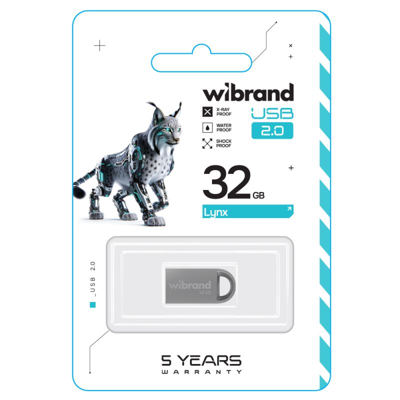 Флеш-накопичувач Wibrand USB 2.0 Lynx 32Gb Silver