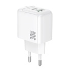 Мережевий зарядний пристрій BOROFONE BAS45A Potential PD30W+QC3.0 charger(EU) White