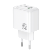 Мережевий зарядний пристрій BOROFONE BAS45A Potential PD30W+QC3.0 charger(EU) White