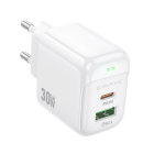 Мережевий зарядний пристрій BOROFONE BAS45A Potential PD30W+QC3.0 charger(EU) White