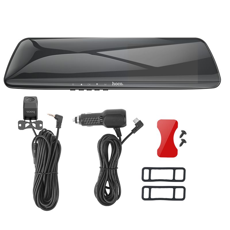 Відеореєстратор HOCO DV4 4.5-inch rearview mirror driving recorder(dual-channel) Black