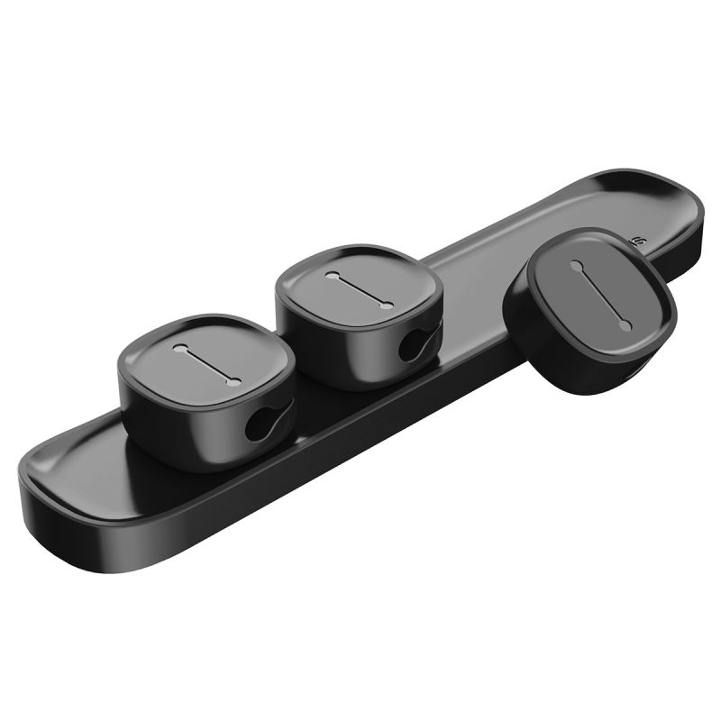Тримач-затискач для кабелю магнітний Baseus Peas Cable Clip Black